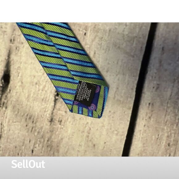 Ted Baker London Men's Blue Striped Silk Necktie - Picture 2 of 5